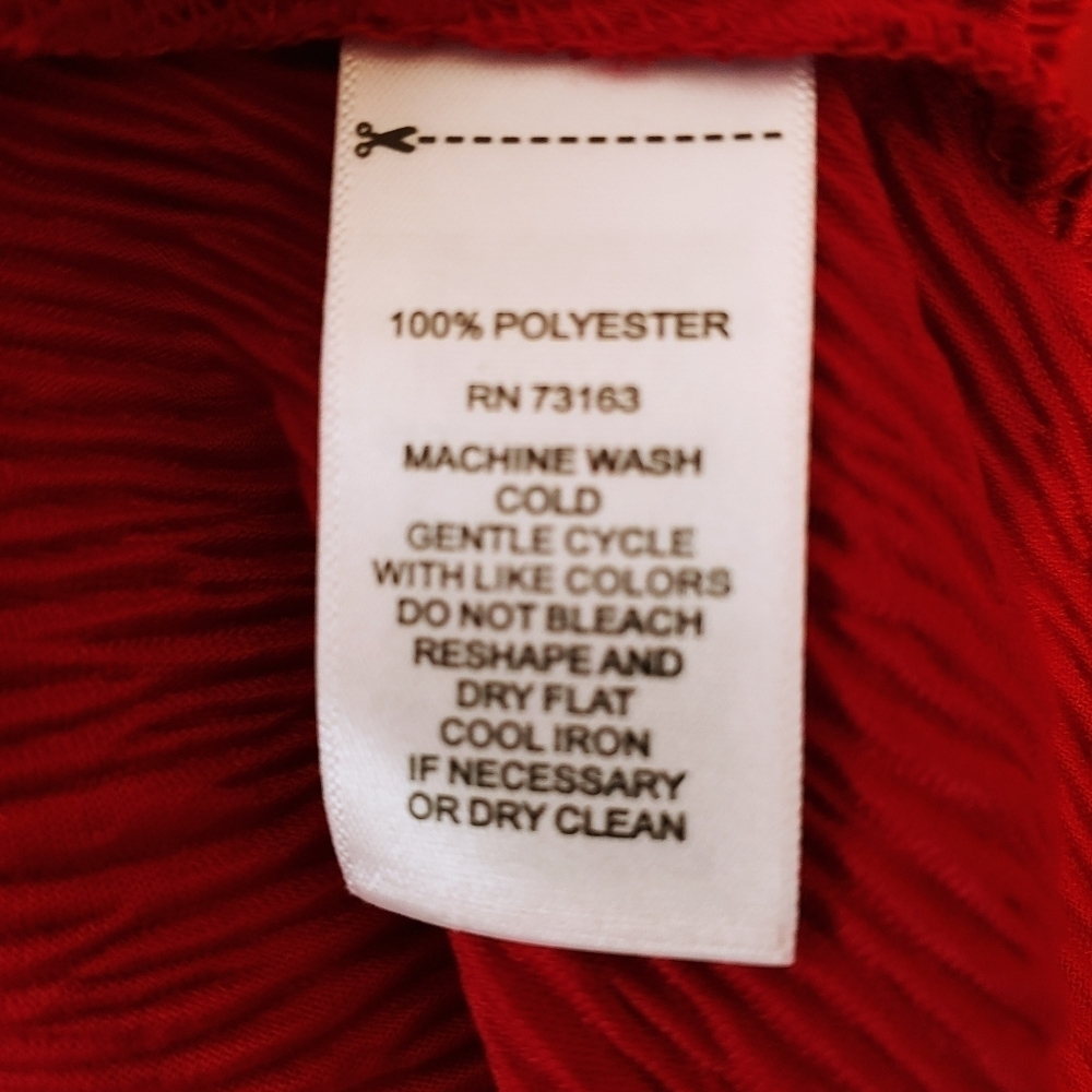 NWT Red Ribbed Tunic Polyester L - Picture 6 of 6